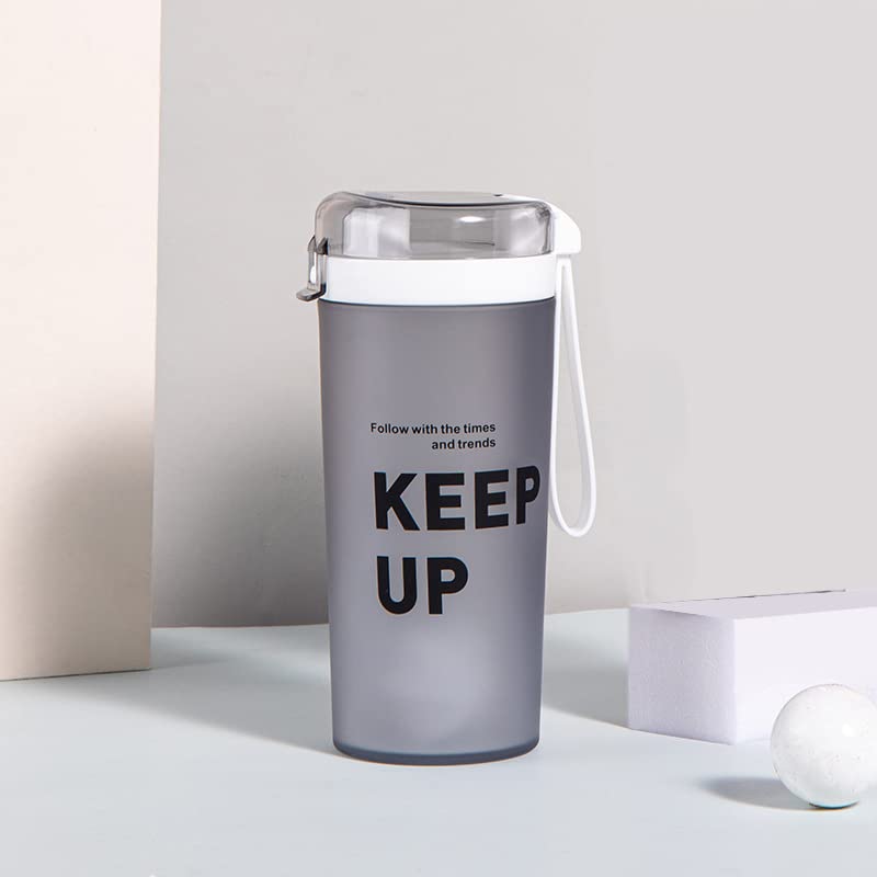 TEMSON Sports Water Bottle 400 ML - Leak-Proof Gym Bottle, Stylish Drinking Bottle, Unbreakable Water Bottle, Ideal for Office, Sports, School, Gym, Yoga, Travelling (CH-1915) (Grey) - Image 1