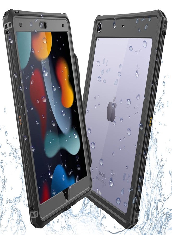 جراب Guirble المقاوم للماء لجهاز iPad 10.2 بوصة - متوافق مع أجهزة iPad من الجيل التاسع والثامن والسابع، غطاء حماية كامل للجسم شديد التحمل مع واقي شاشة مدمج وحامل قلم وحزام - Image 1