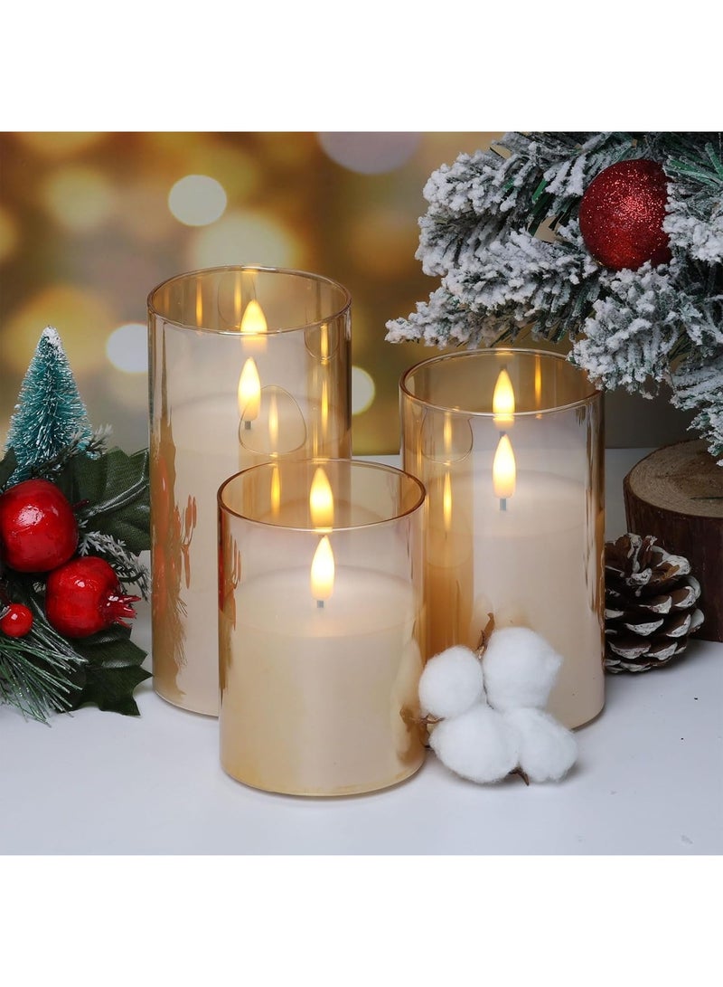 Flameless Flickering Electric Candles with Remote, 3 Pack Realistic LED Fake Candles, for Birthday Party/Wedding - Image 1