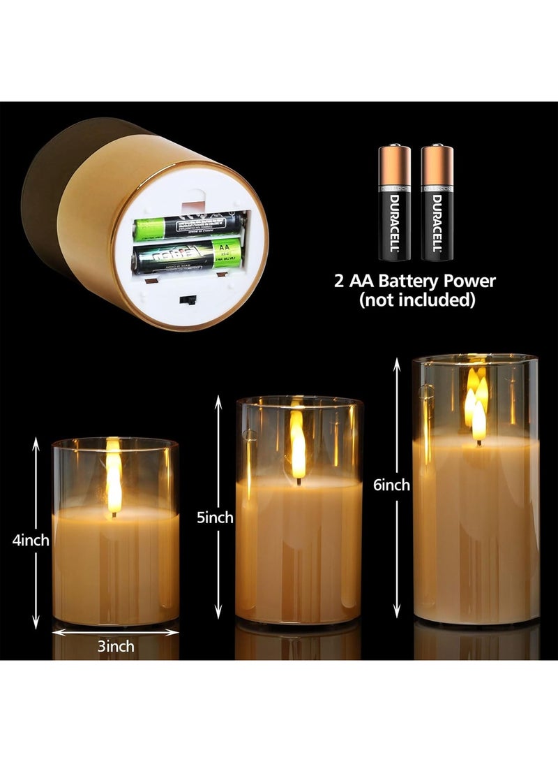 Flameless Flickering Electric Candles with Remote, 3 Pack Realistic LED Fake Candles, for Birthday Party/Wedding - Image 2