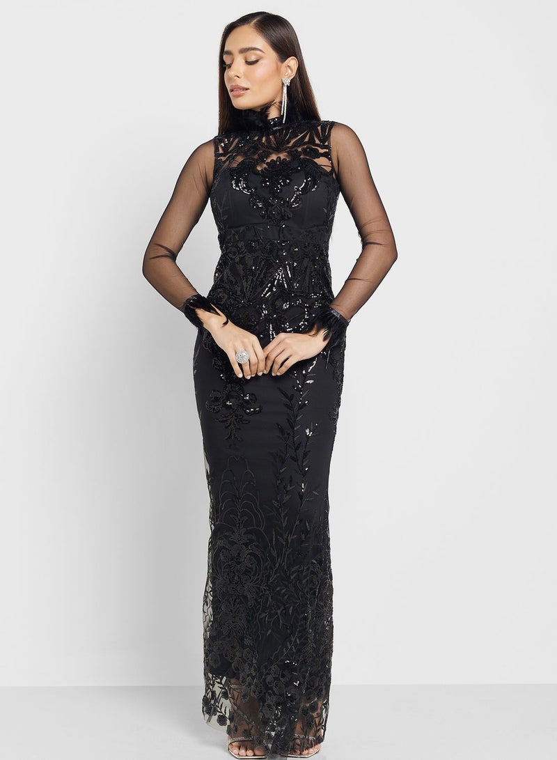 Ella Limited Edition Sequin Mesh Dress  - Image 1