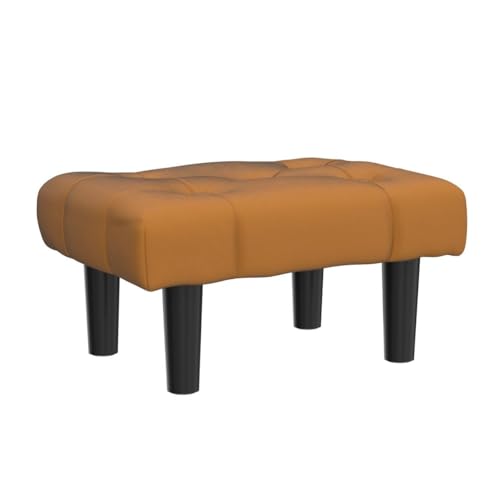 HOUCHICS Small Footstool Ottoman,Velvet Soft Footrest Ottoman with Wood Legs,Sofa Footrest Extra Seating for Living Room Entryway Office(Coffee 2PACK) - Image 4
