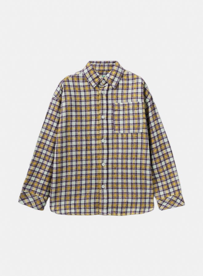 بينيتون قميص أولاد مربعات من فلانيل - Image 1