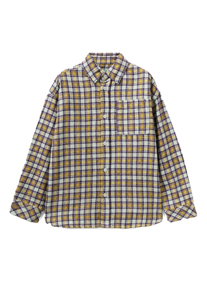 Benetton Boys Check Flannel Shirt - Image 2