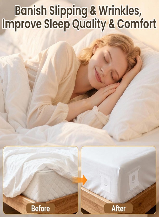 INSMART Sheet Holders - Bed Sheet Holder for Corners & Sides, Strong Elastic Sheet Straps & Grippers. Secures Fitted Sheet for Universal Fit Bed, Keep Sheets Tight All Night (Sheet Holders-11) - Image 4