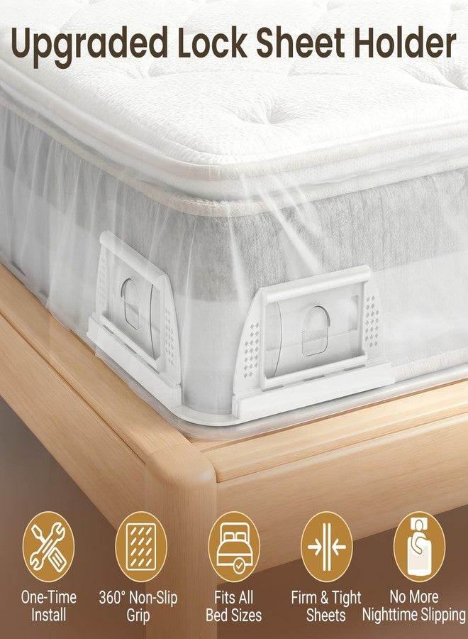 INSMART Sheet Holders - Bed Sheet Holder for Corners & Sides, Strong Elastic Sheet Straps & Grippers. Secures Fitted Sheet for Universal Fit Bed, Keep Sheets Tight All Night (Sheet Holders-11) - Image 2
