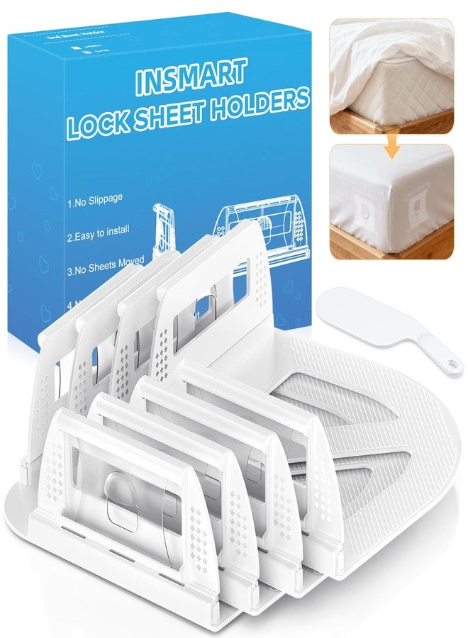 INSMART Sheet Holders - Bed Sheet Holder for Corners & Sides, Strong Elastic Sheet Straps & Grippers. Secures Fitted Sheet for Universal Fit Bed, Keep Sheets Tight All Night (Sheet Holders-11) - Image 1