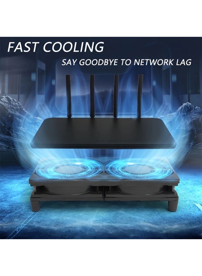 12x24cm Dual USB Cooling Fan Black For Router Laptop Notebook - Image 5