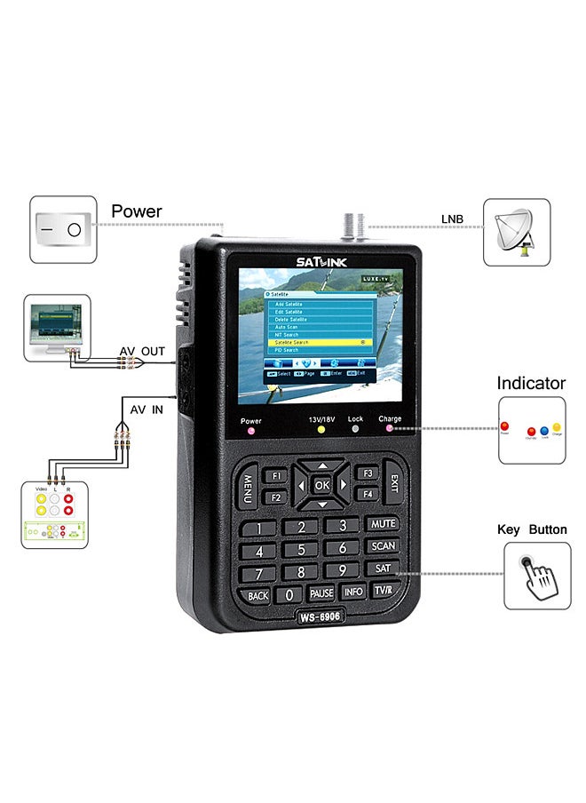 3.5in LCD Display Data Digital Satellite Signal Finder Meter