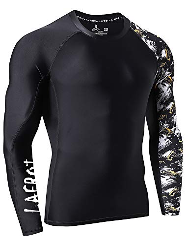 LAFROI Men's Long Sleeve UPF 50+ Baselayer Skins Performance Fit Compression Rash Guard-CLYYB Asym Swipes Size LG - Image 3