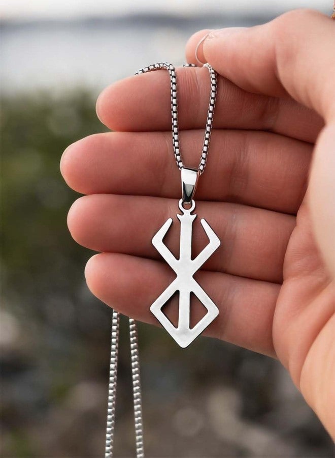 Utkarsh Pack Of 2 Fancy & Stylish Trending Stainless Steel Metal Silver Berserk Pendant Anime Lover Necklace Locket with Round Box Chain for Men & Boys Jewellery Set - Image 3