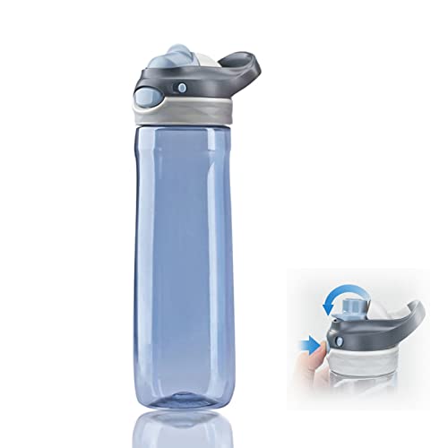 DEARART 26oz Grey Water Bottle No Straw, Clear Bottles with Handle Easy Carried, Wide Mouth AUTOSPOUT Leak Proof Lockable Lid, Suit Sports Travel Office Gym etc. - Image 1