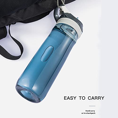 DEARART 26oz Grey Water Bottle No Straw, Clear Bottles with Handle Easy Carried, Wide Mouth AUTOSPOUT Leak Proof Lockable Lid, Suit Sports Travel Office Gym etc. - Image 5
