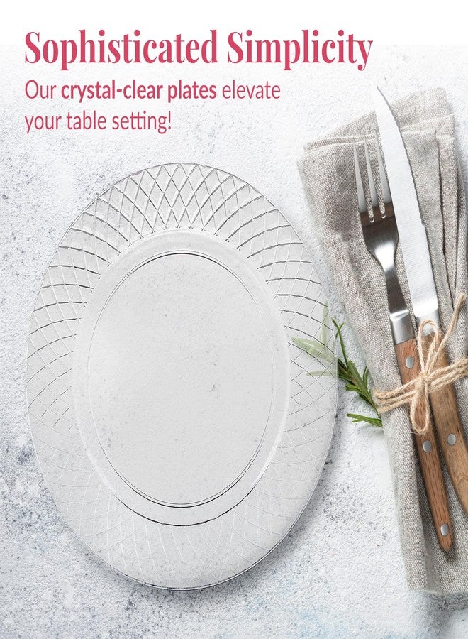 Prestee Disposable Plates, 72ct - 7.5-inch Heavy Duty Clear Plastic Plate - Cake, Salad, Appetizer, Dinner, Dessert Plates - Wedding, Holidays, Easter Party Plate - Event Supplies - Image 4