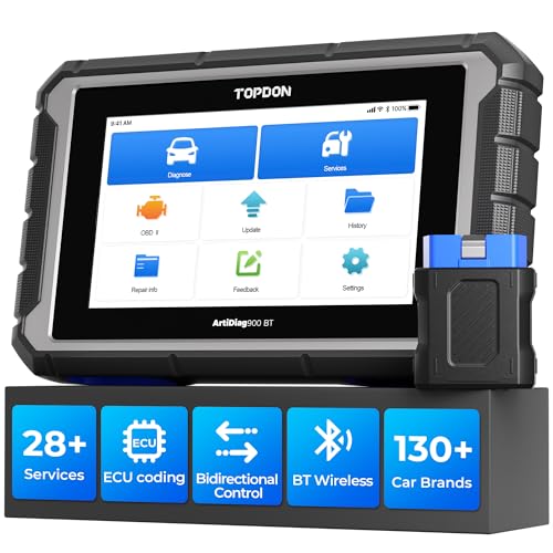Topdon OBD2 Scanner Diagnostic Tool, TOPDON AD900BT Bidirectional Scan Tool with ECU Coding, 28+ Services, Automotive All Systems Diagnosis Scanner for Car with 2 Years Updates, Active Test - Image 1
