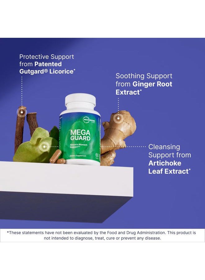 Microbiome Labs MegaGuard Gut Health Supplements - Ginger Root, Licorice Root & Artichoke Leaf Extract to Support Digestive Health & Occasional Gas - for Women, Men & Kids 8+ (60 Capsules)  - Image 4