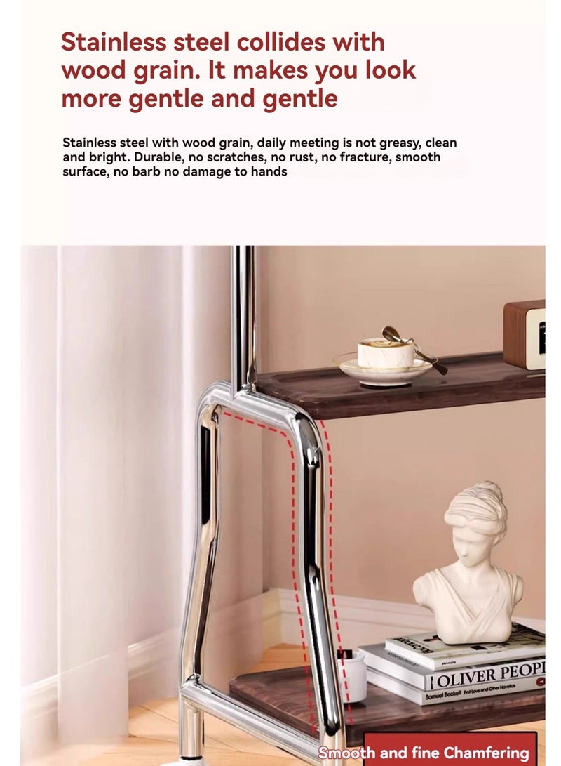 والالا Artistic Easel Rolling TV Stand for 32 to 75Inch LCD LED OLED Screens, Portable TV Stand on Wheels,Mobile TV Cart with Wood Media Shelf, Heavy Duty Portable TV Stand - Image 5