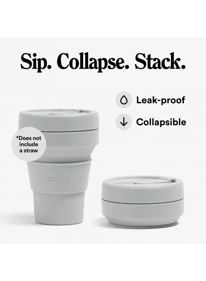 Stojo STOJO Collapsible Travel Cup - Cashmere, 12oz / 355ml - Leak-Proof Reusable To-Go Pocket Size Silicone Bottle for Hot & Cold Drinks - Camping & Hiking - Dishwasher Safe - No Straw Included  - Image 3