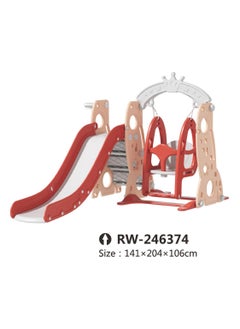 RBWTOYS RBW 3 in 1 Indoor Play Structure Plastic Swing and Slide with Basketball hoop, Multicolor for Kid activates games, Size:172x115x96cm, Multicolor kid toy  - Image 1