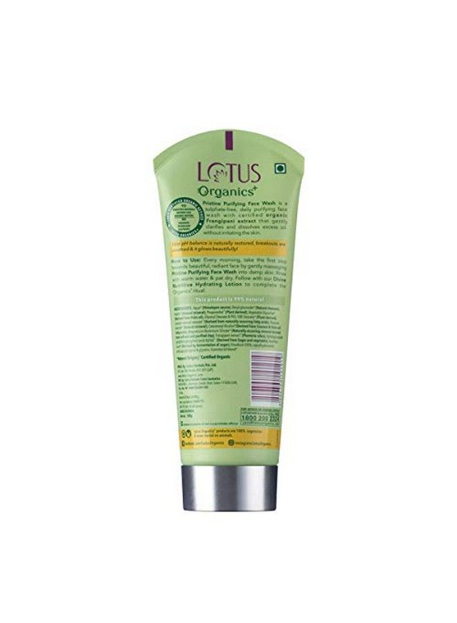 Lotus Organics+ Pristine Purifying Face Wash ; Ph Balanced ; Removes Excess Oil ; 100G  - Image 3