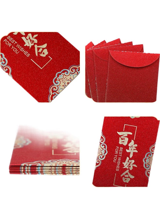 Cuttlefish Wedding Red Envelopes, Engagement And Wedding Gift Money Envelopes, Lucky Money Envelopes For 100, 1000, And 100 Yuan Bills, "100 Years Of Happiness" Design, 6 Pieces - Image 3