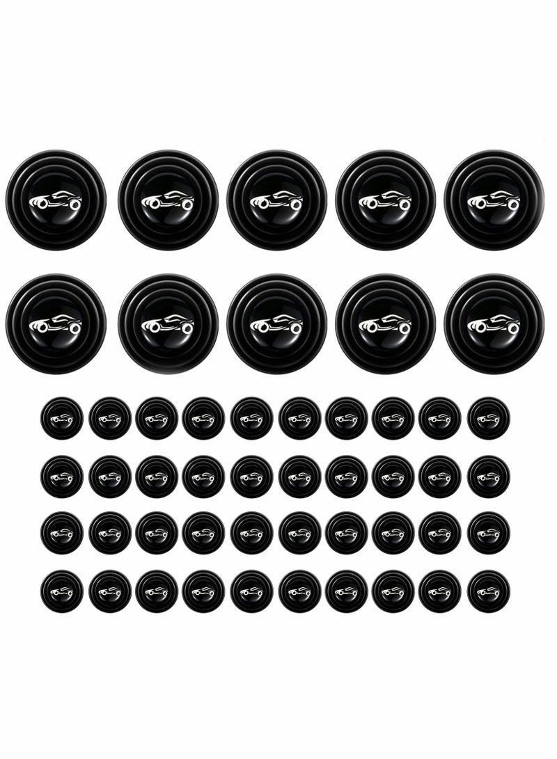 Generic 50pcs Car Door Shock Absorber, Self Adhesive Pvc Anti-collision Soundproof Protection Sticker, Edge Protector for Side Guard Bumper Trunk (Black)  - Image 1