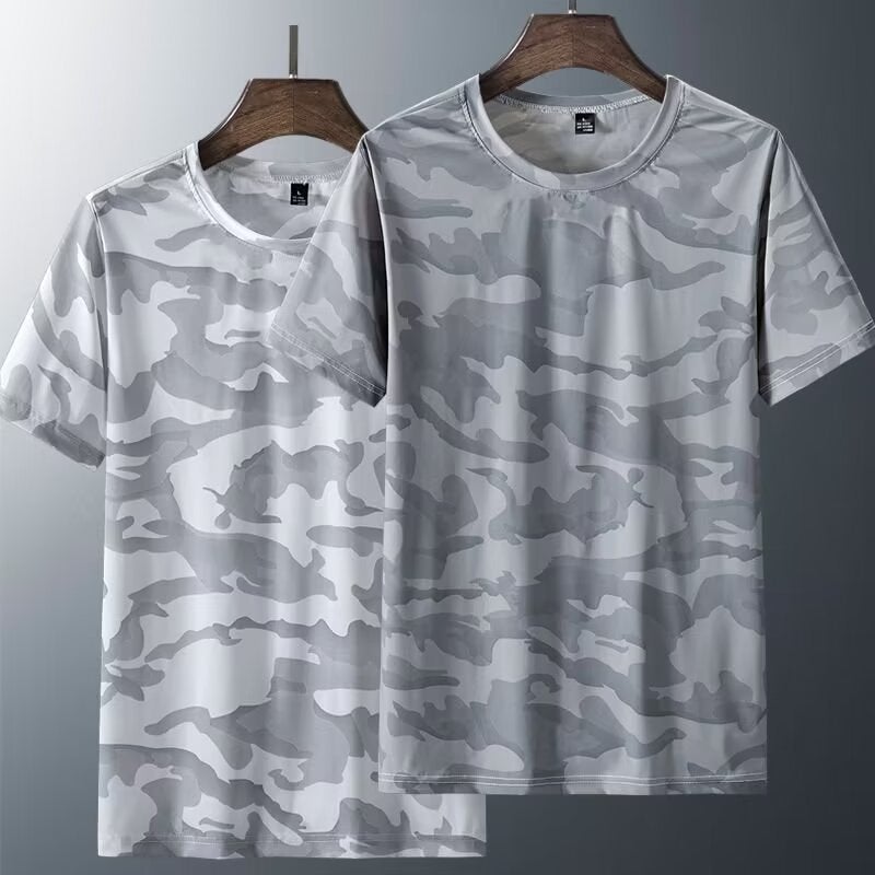 Ice Silk Mesh Camouflage Men'S Short-Sleeved T-Shirt Men'S Summer Undershirt 2024 Quick-Drying Breathable Fitness Sports Casual T-Shirt - Image 5