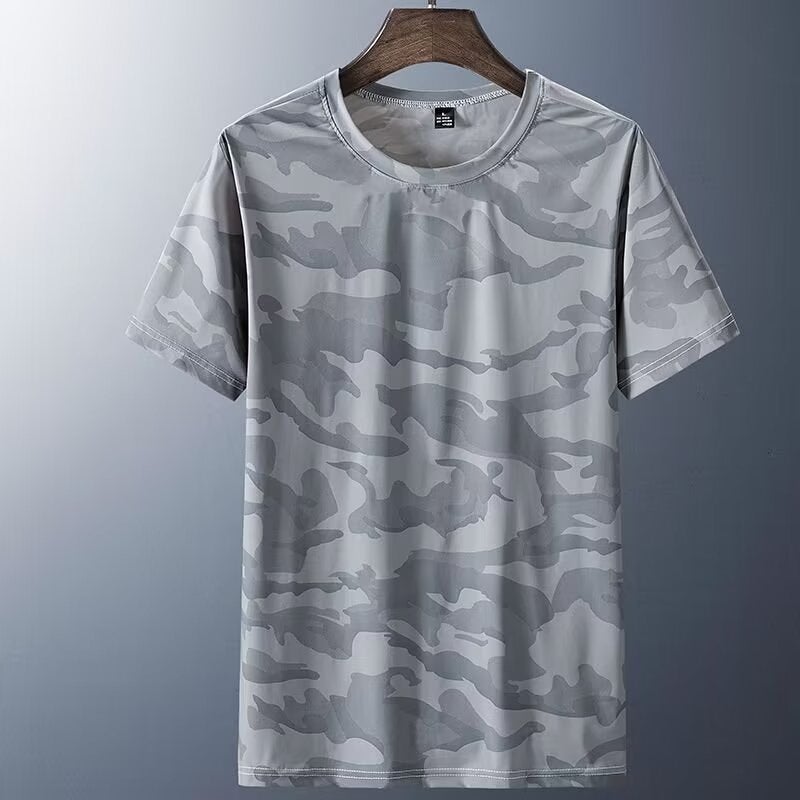 Ice Silk Mesh Camouflage Men'S Short-Sleeved T-Shirt Men'S Summer Undershirt 2024 Quick-Drying Breathable Fitness Sports Casual T-Shirt - Image 1