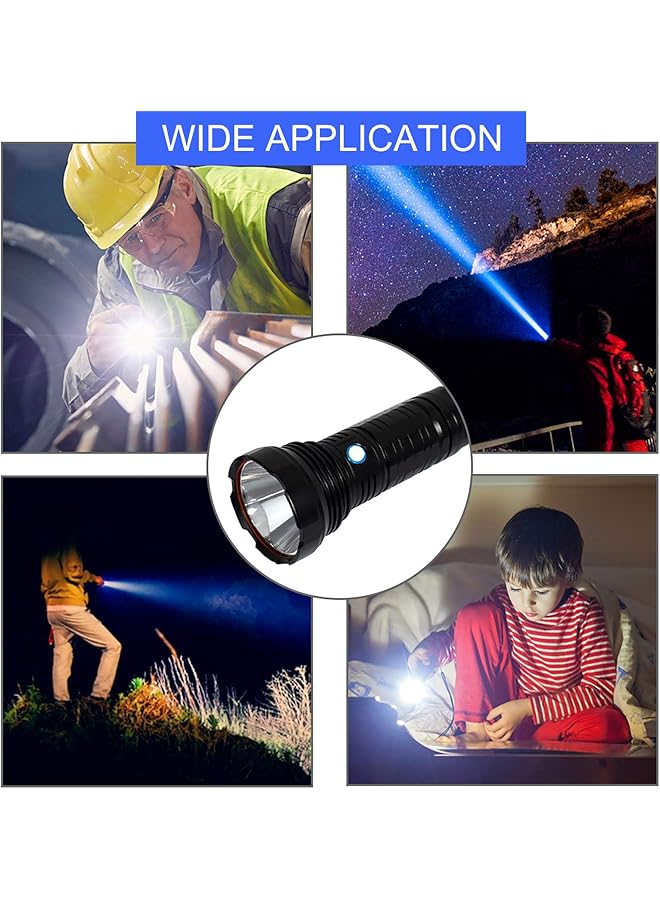 erorex Rechargeable Tactical Flashlight Led Flashlight 3000 Lumen 5 Modes Zoomable Waterproof With Rechargeable Battery Handheld Flashlight For Camping Hiking Biking Outdoor Activity - Image 4