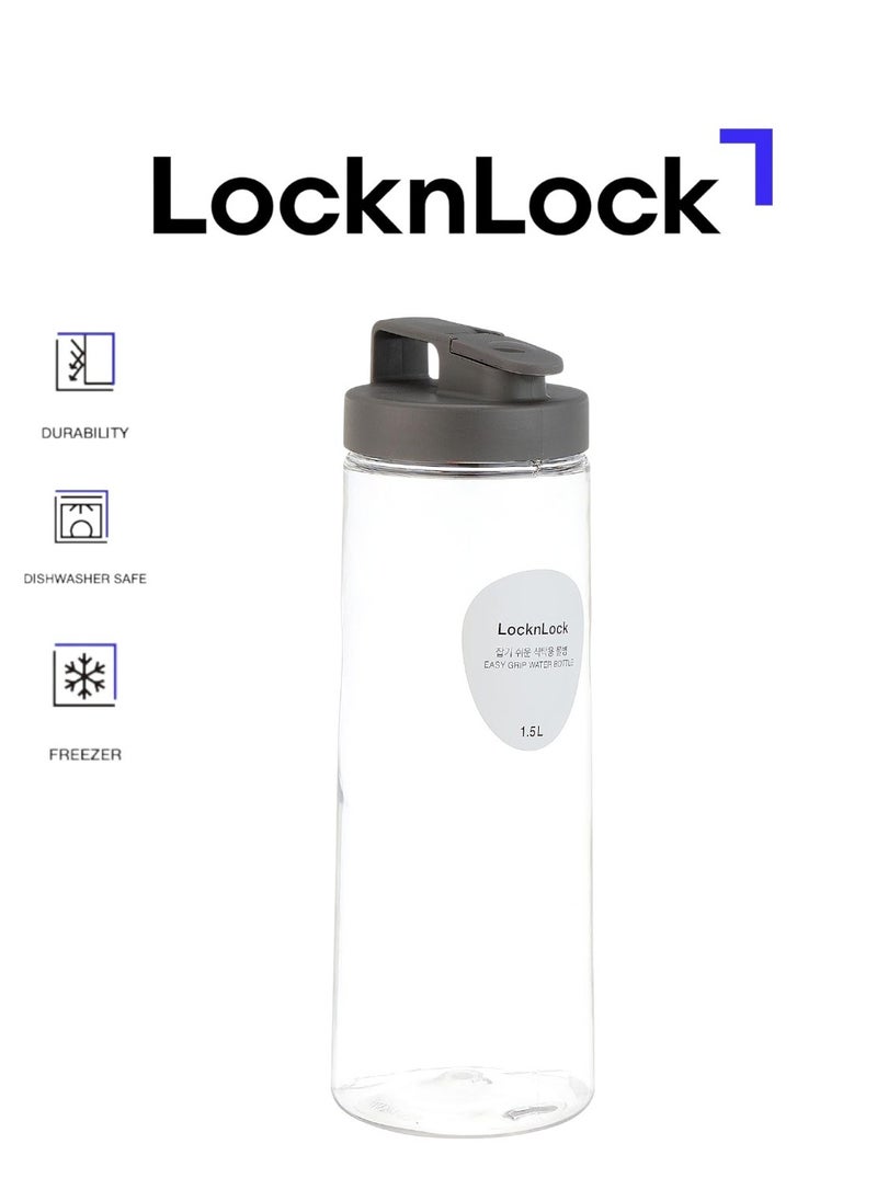 LOCK & LOCK LocknLock 1.5L Easy Grip Water Bottle - Grey, Transparent with Detachable Lid for Fridge and Tabletop Use  - Image 1