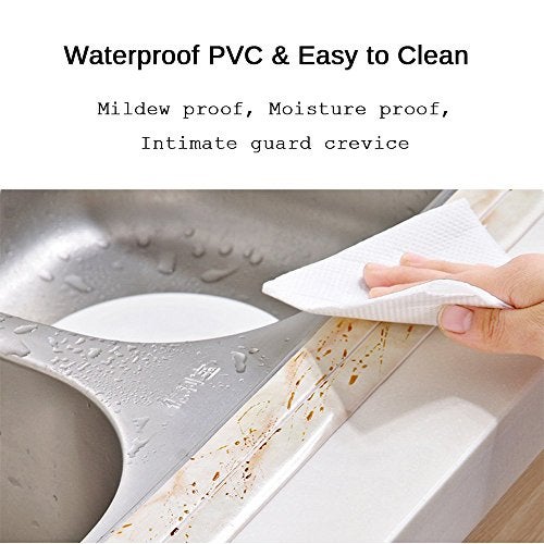 Homankit Caulk Strip for Bathtub Self Adhesive Waterproof Tape for Kitchen Bathroom Shower Floor and Wall Sealing, 2" x 102" - Image 2