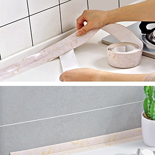Homankit Caulk Strip for Bathtub Self Adhesive Waterproof Tape for Kitchen Bathroom Shower Floor and Wall Sealing, 2" x 102" - Image 5