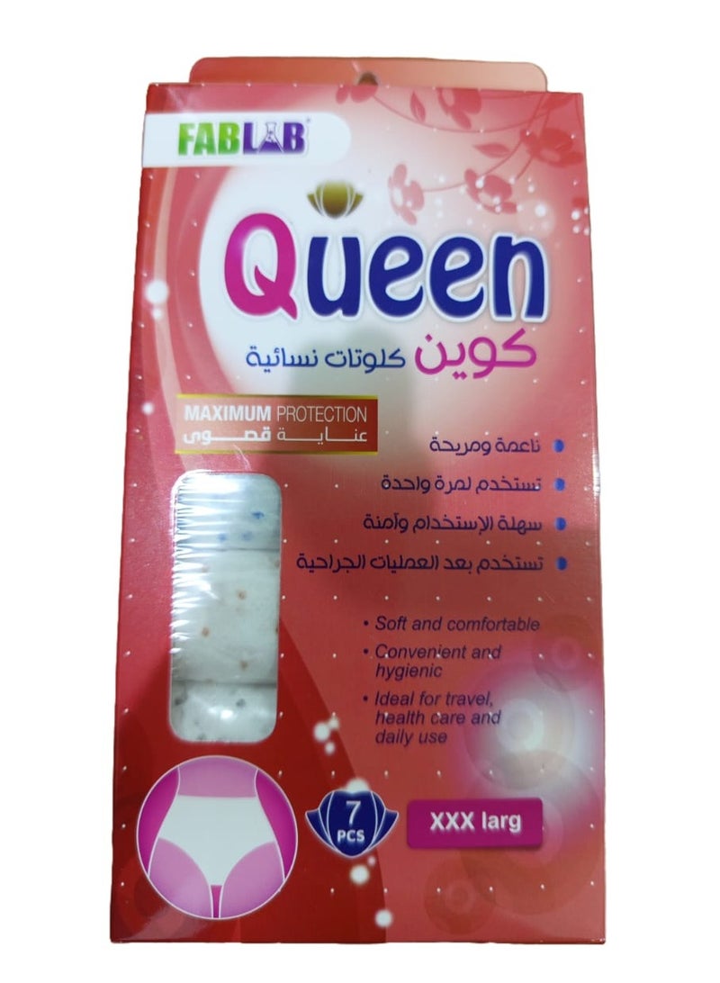 Queen Women's Panties For Menstruation Postpartum And Sports One-Time Use 7 Pcs - XXXL 