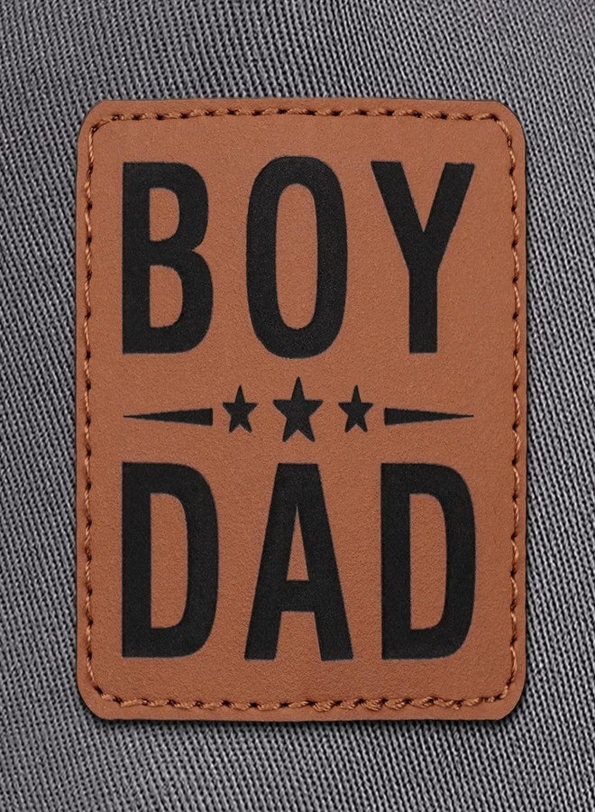Dad Hat Leather Patch Birthday Christmas from Son Trucker Boy Dad Hat Gray - Image 4