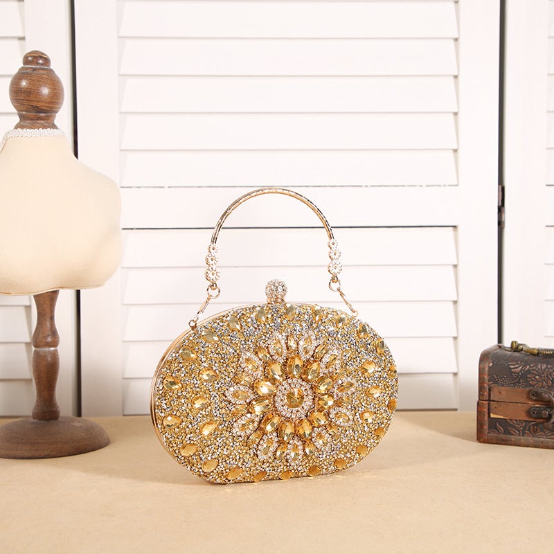 Explosions Sunflower Evening Bag Fashion Banquet Clutch Bag Dress Evening Bag Diamond-Studded Bag Party Bag - Image 1