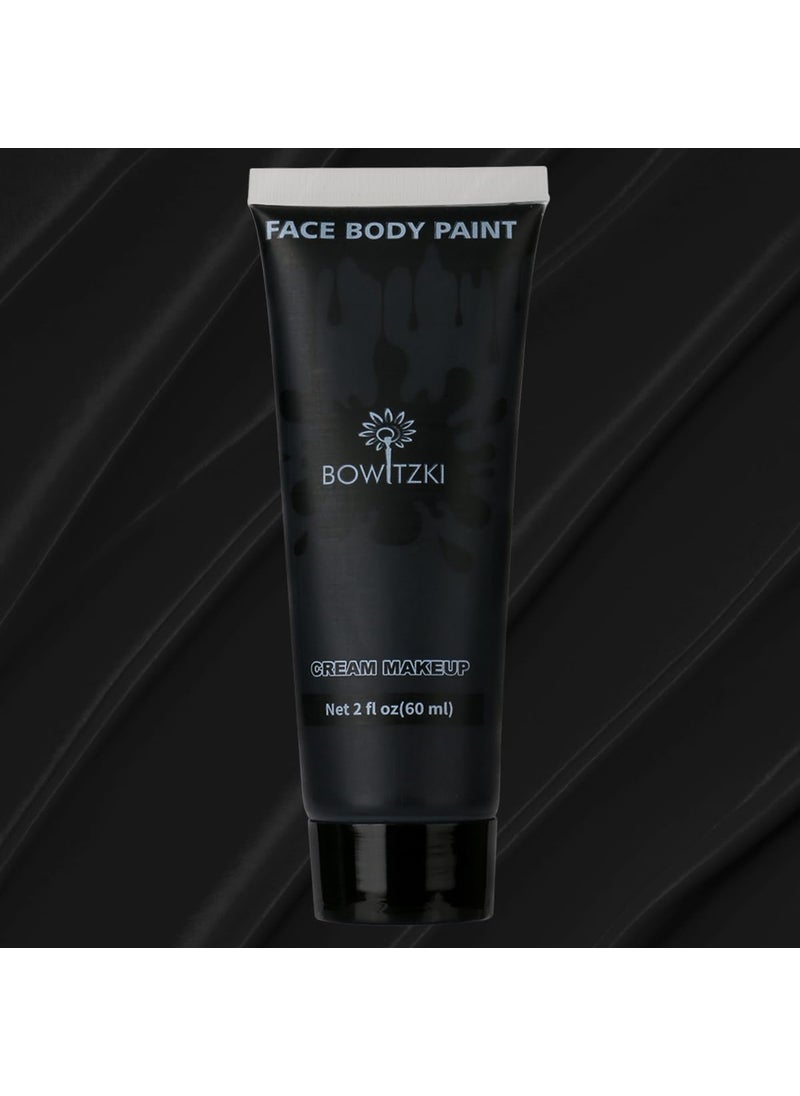 Bowitzki Bowitzki Face and Body Paint 2oz Cream Makeup 60ml Water Based Face Painting Special Effects For Adults Children Kids Halloween Christmas Party Stage Cosplay (Black) 