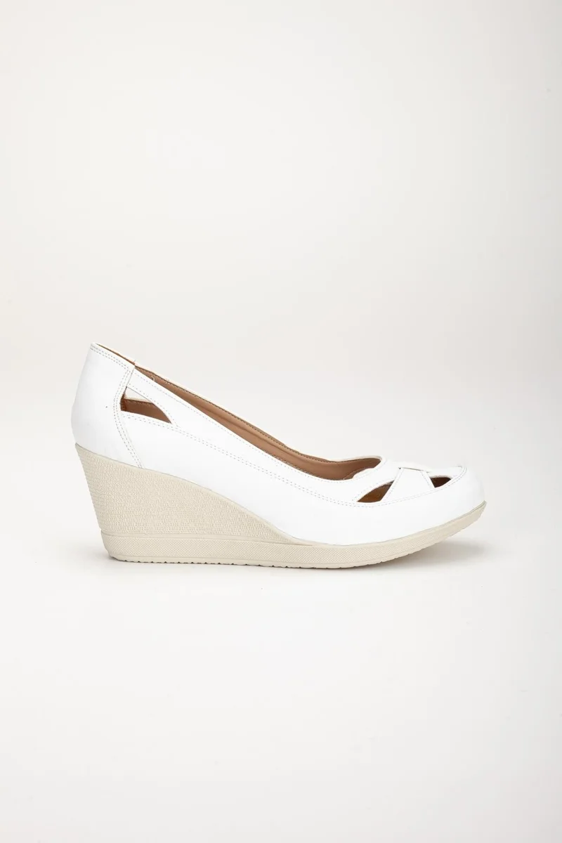 Dilimler Ayakkabı Slices Shoes Wedge Sole Orthopedic White Women's Wedge Heeled Shoes