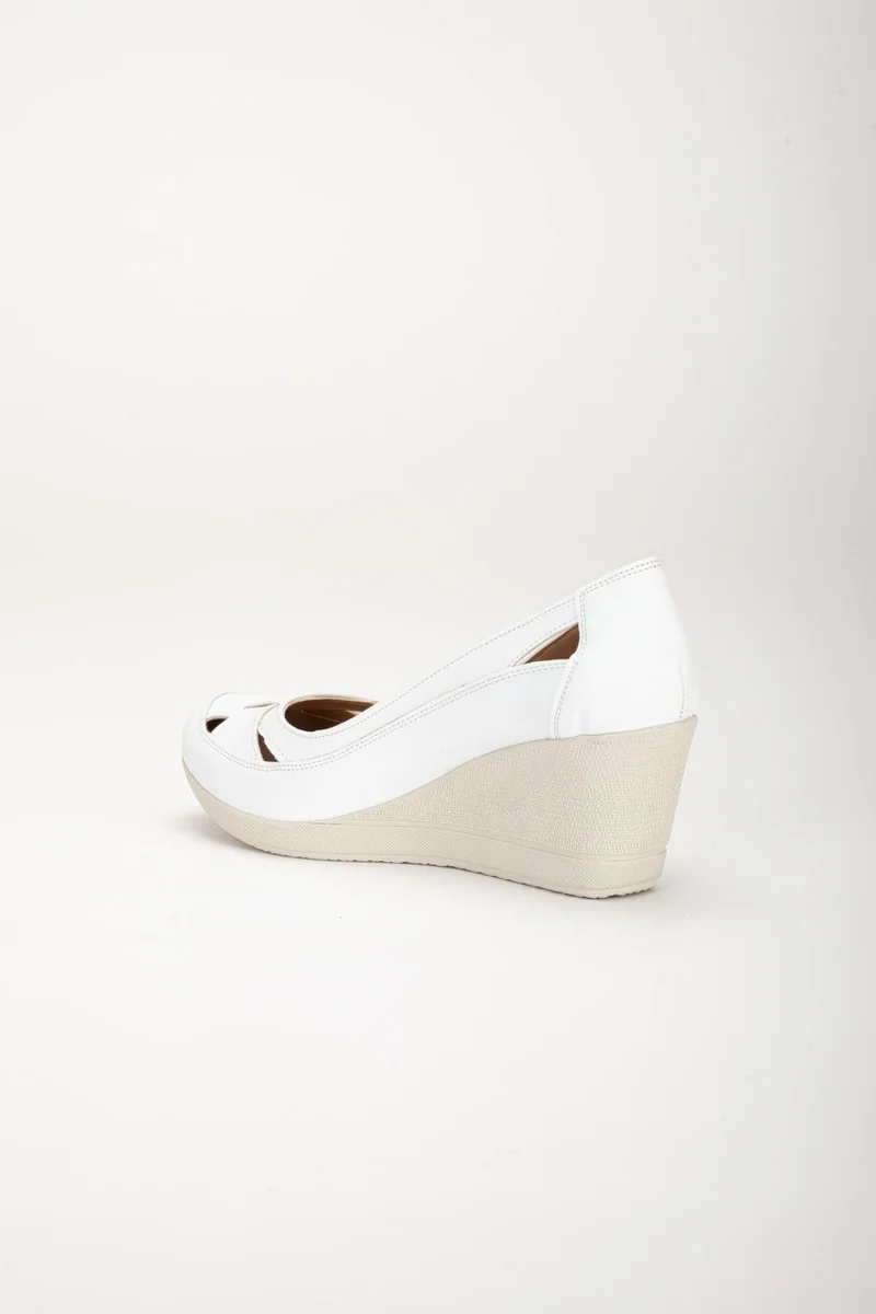 Dilimler Ayakkabı Slices Shoes Wedge Sole Orthopedic White Women's Wedge Heeled Shoes