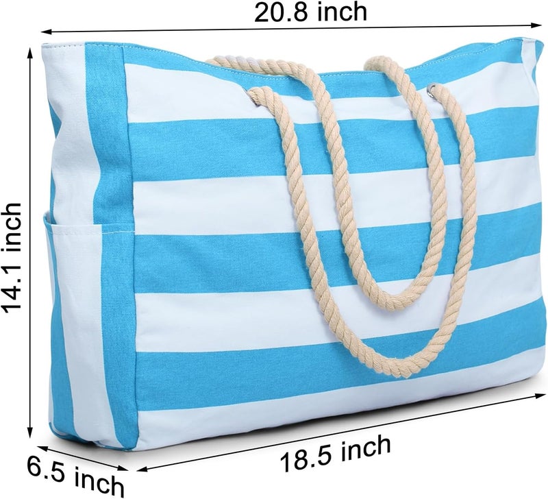 Becokan Beach Bags for Women, Large Waterproof Beach Tote Bag with Zipper Beach Bags Waterproof Sandproof Swim Pool Bag Large Tote - Image 4