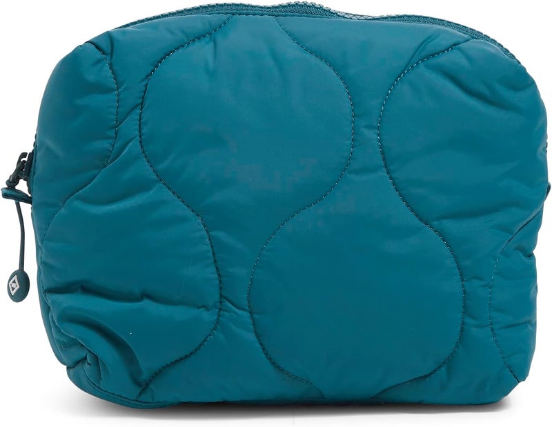 Vera Bradley Women's Featherweight Medium Cosmetic Makeup Organizer Bag, Peacock Feather, One Size