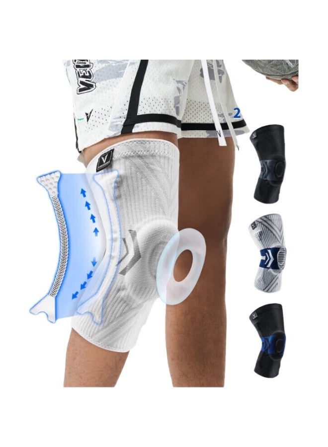 VEIDOORN Weidong Sonic Sports Basketball Knee Pads, Knee Meniscus Joint Running Protection Gear, V721H, White, Size L, Single Piece - Image 1