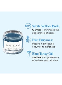 HERBIVORE Blue Tansy Bha & Enzyme Pore Refining Mask Naturally Clarifies Acne Blemishes & Redness Vegan & Crueltyfree 60 Ml / 2.02 Oz  - Image 3