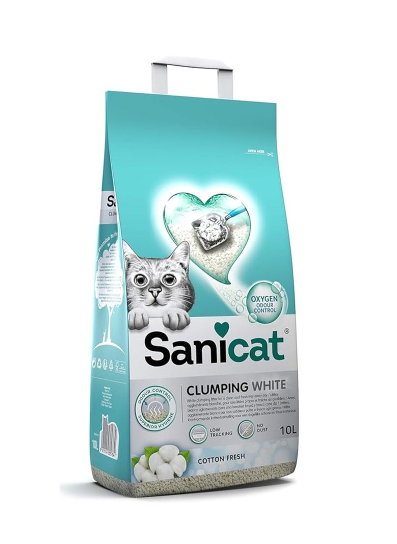 Sanicat Sanicat Clumping White - Cotton Fresh 10 L 