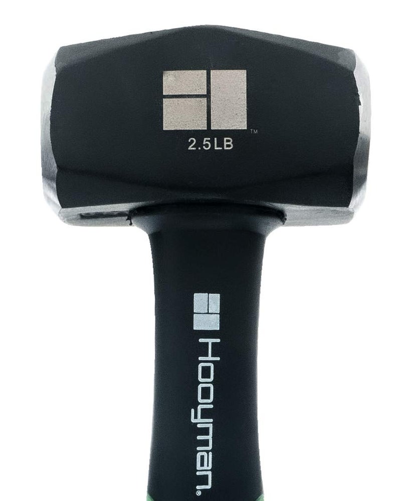 Hooyman 2.5lb Club Sledge Hammer with Heavy Duty Construction, Ergonomic No-Slip H-Grip Handles, Solid Fiberglass Cores, and Epoxy Sealed Heads for Construction, Gardening, Yard Work, and Outdoors