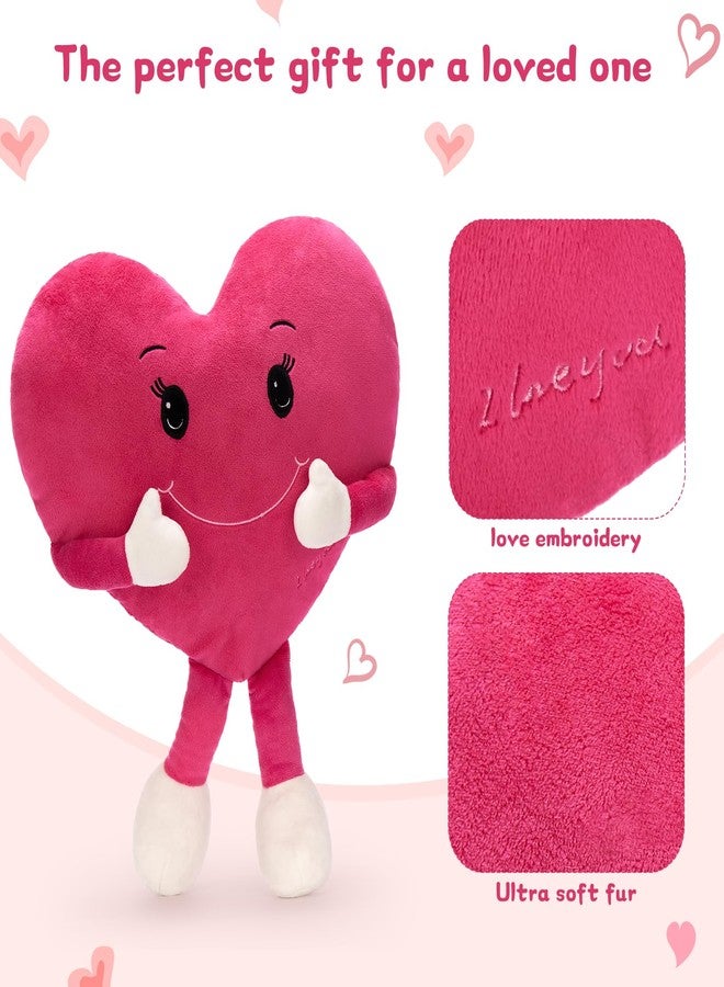 MaoGoLan Valentines Heart Plush Throw Pillow, Cute Pink Heart Doll Stuffed for Decorations, 11 inches Soft and Love Throw Pillow for Wife,Girlfriend,Boyfriend,Lover Gifts - Image 2