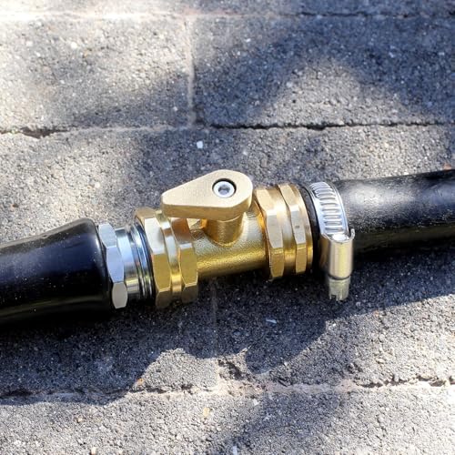 YELUN Garden hose shut off Valve- 3/4”Heavy Duty Brass Shut Off ball Valve Garden Hose Connector 2 Set - Image 4