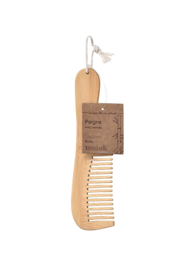 تيندانس مشط شعر من الخيزران المتين والقوي بمقبض، باللون البني 19 × 9 سم 75545195 - Image 1