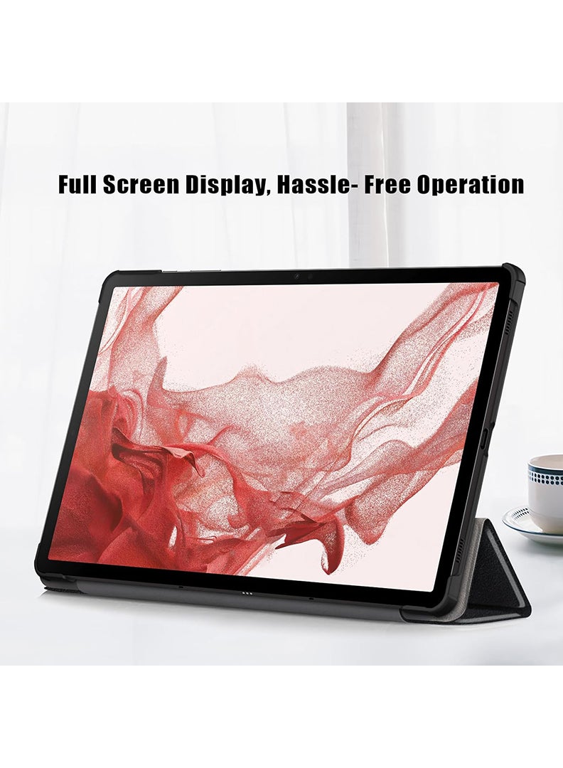 Theodor Protective Flip Case For Samsung Galaxy Tab S9 Plus With Trifold Stand Auto Wake Sleep Shockproof Cover FORZA078 Be Happy-01 - Image 5