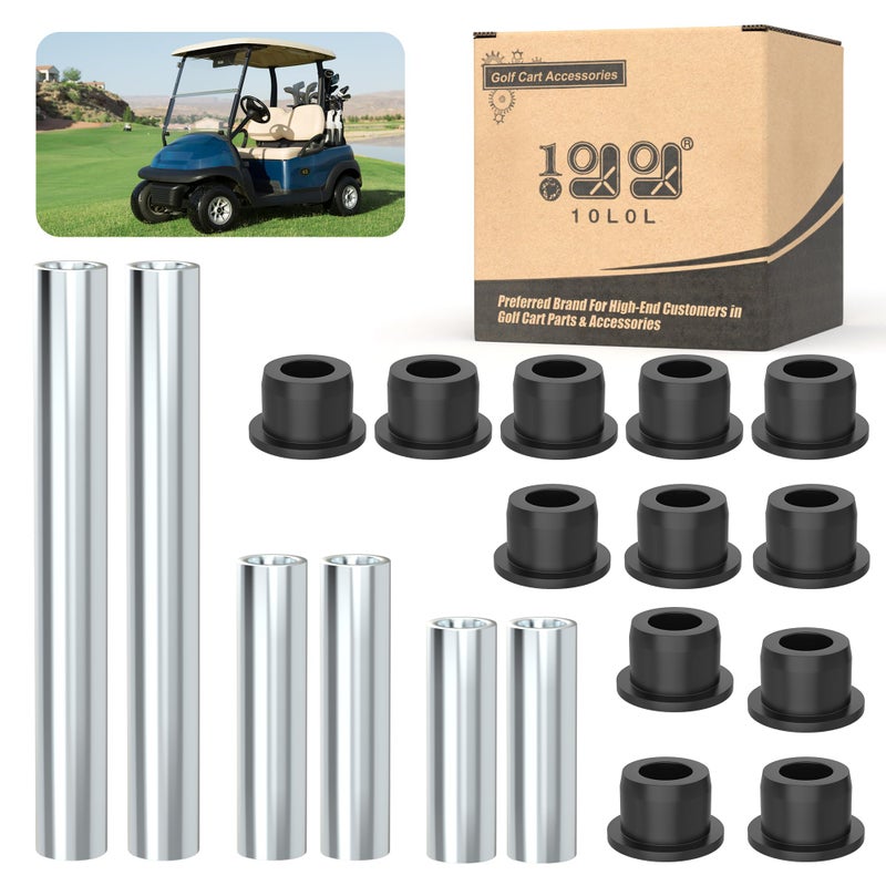 10L0L Front Lower Spring AArm Bushing Sleeves Kit for Club Car Precedent 2004up Golf Cart Replace OEM 102289901 102956201 1022874011 102288101 102287701 1102287601