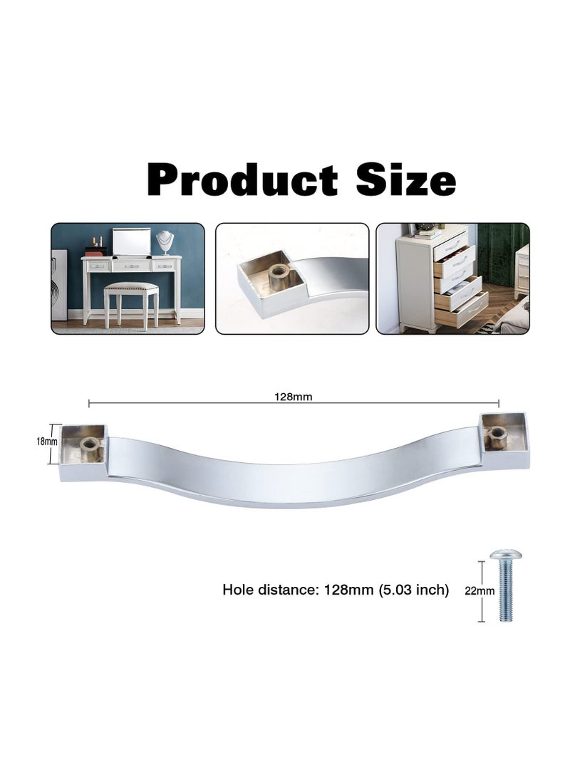 Excefore 5 Pack Rhinestone Crystal Drawer Knobs, Europe Style ZineAlloy Furniture Door Pull Handle for Dresser Cabinet Cupboard Kitchen Knobs, 128MM, Silver - Image 5